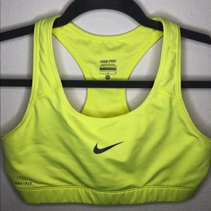 Neon Yellow Nike Pro Sports Bra!